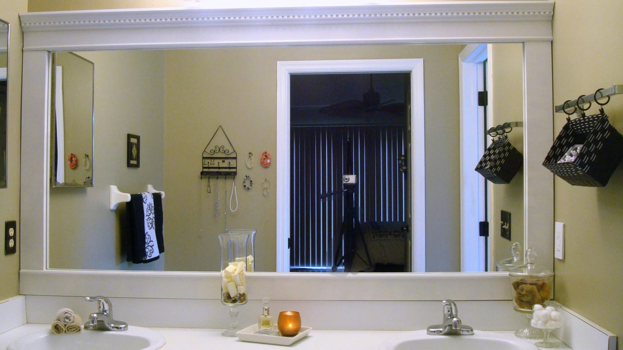 Bathroom Tricks The Right Mirror For, How To Put Trim On Bathroom Mirror