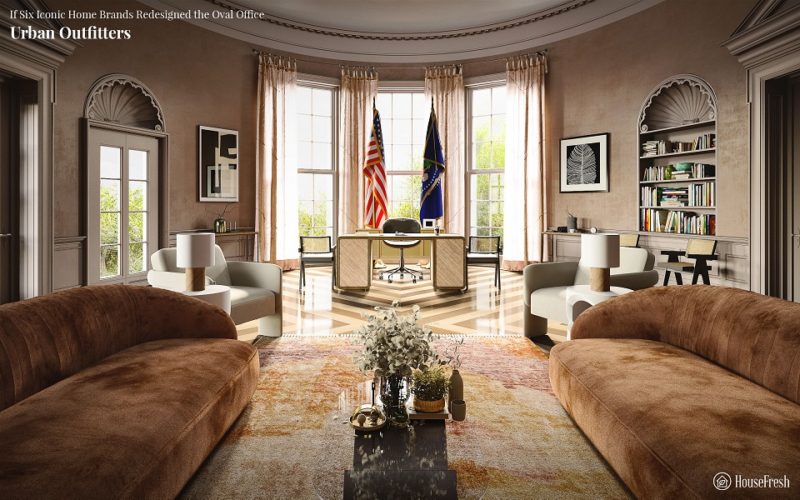 What would the Oval Office look like if it was redesigned by 6 of the USA's best-known home brands?